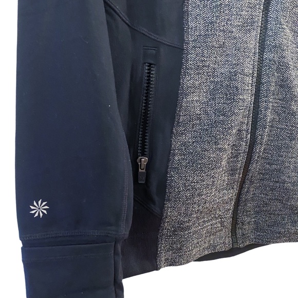 ATHLETA Girls Activewear Zip Jacket in Gray/Black - Picture 5 of 6